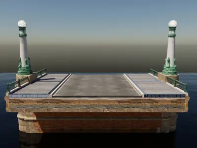 Detail of  the Kursaal bridge in Donostia 3D model