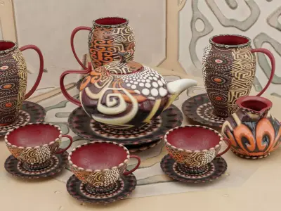 Hot African Tea Party 3D model