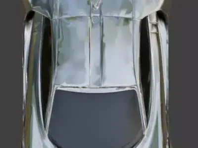 Luxury Silver Aerodynamic Car 3D Model Low-poly 3D model