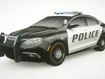 Generic Police v5 Sedan Low-poly 3D model