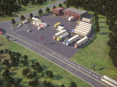 Service for trucks 3D model