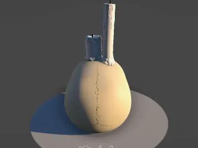 Skull Candle Low-poly 3D model purchase