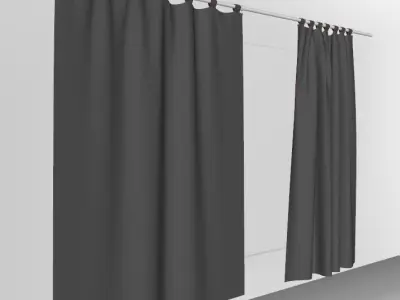 Marvelous Designer and 3DS Max Curtains02 Smallest 3D model