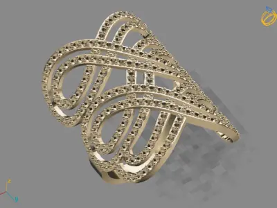 Vintage Womens Diamond Ring Women Rings 3dmodels 3D print model 3D print model 4