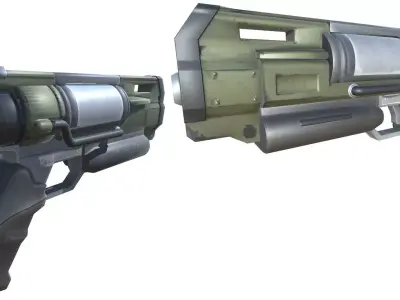 44-dartgun-auto-gun model 3d game ready model Low-poly 3D model Low-poly 3D model