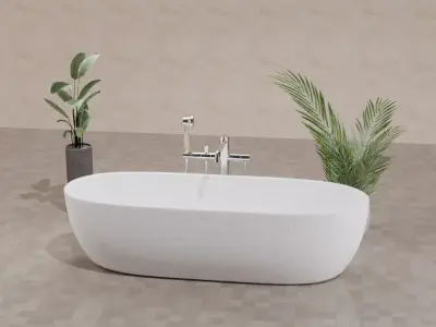 Modern bath with tap 3D model