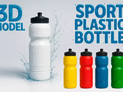 Sport Plastic Bottle 3D Model Low-poly 3D model buy