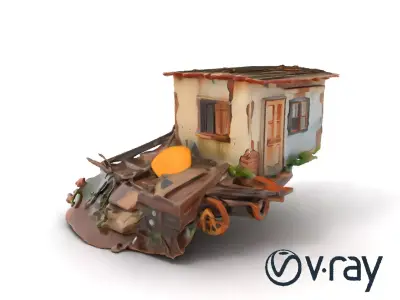 Abandoned Homestead Debris Environment model pack Low-poly 3D model