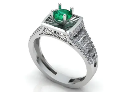 Engagement ring design 3D print model