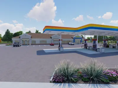 Sunoco Gas Station 3D model