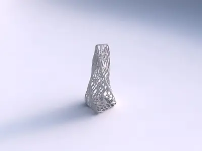 Vase twisted top bent quadratic with twisted organic lattice 3D print model
