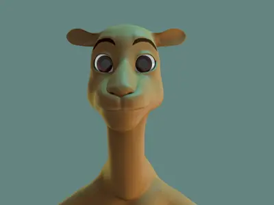 Stylized Camel NoRig Low-poly 3D model