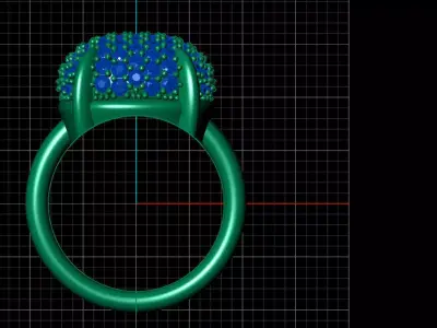 Pave setting ring 3D model