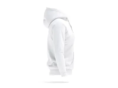 White Womens Hoodie - sport female sweatshirt with hood  3D model
