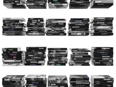 Books 150 pieces 3-5-1 Low-poly 3D model