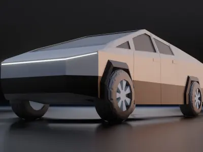 Cybertruck low poly car Low-poly 3D model