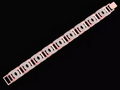 Luxury Diamond Link Bracelet Jewelry 3D Model 2548 3D print model