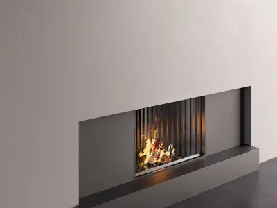Decorated Wall with Fireplace - 6 3D model
