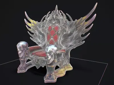 Fantasy Throne 7 game ready 3d model Low-poly 3D model