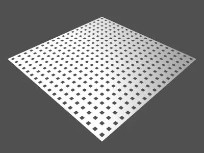 Perforated panel with square hole and 16 percent opening 25O05 3D model