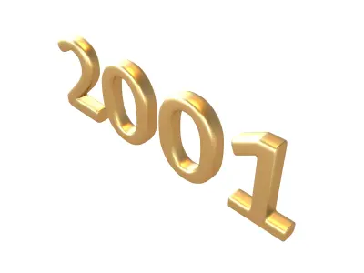 Year Number 2001 v1 002 Low-poly 3D model