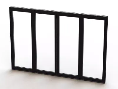 Aluminium Bifold Door 4 Panels 3D model