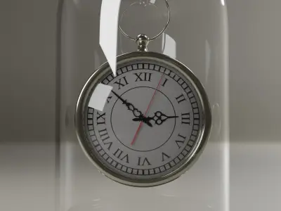 Desk clock in tube 3D model
