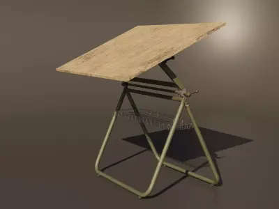 Old drawing table  3D model