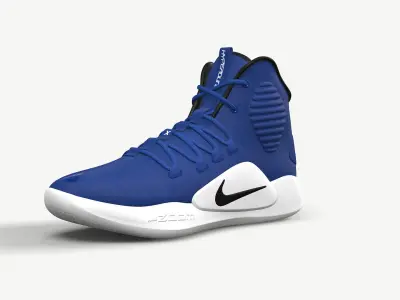 Basketball Shoes Nike Blue 3D model