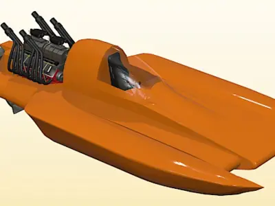 Drag Boat - Sweet Sixteen - High Poly 3D model