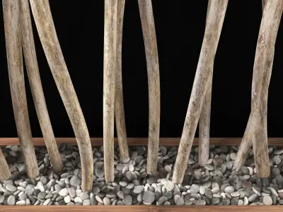 Planter thick branch fundament 3D model