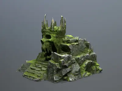 skull cave Low-poly 3D model