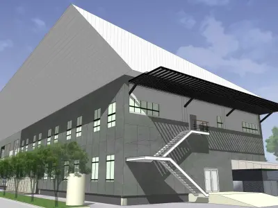 Laboratory building with precast wall 3D model