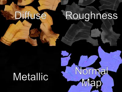 Ginger Root Model Pack with PBR Textures Low-poly 3D model