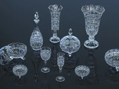 DECORE SET crystal glassware 3D print model