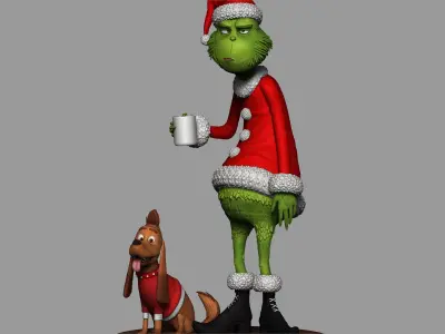 Grinch s Morning Coffee  Holiday Grump 3D Print Set 3D print model