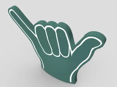 Foam Finger 4 Low-poly 3D model