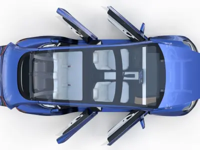 Tesla Model 3 with interior and chassis 3D model