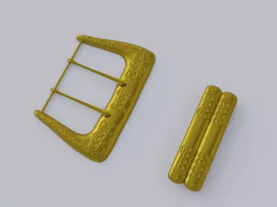 Santa Clause Belt Buckle 3D print model