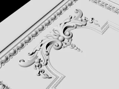 Carved decors door 3D model