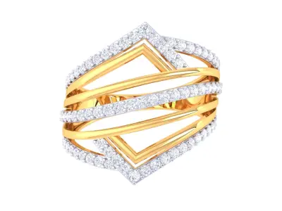 Ladies diamond ring 3D print model 3