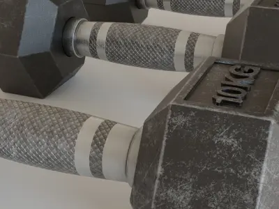 Hex Dumbbell 10 kg Used New and Dirty Free low-poly 3D model