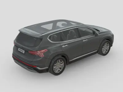 Hyundai Santa Fe 2021 Low-poly 3D model