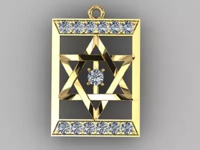 pendant star of david  3D print model