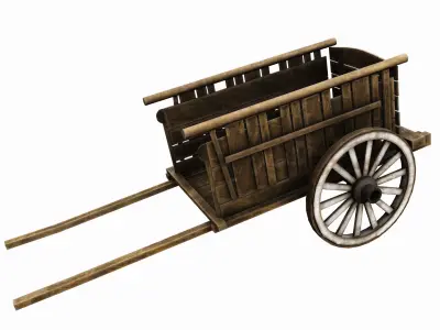 Medieval Cart  Low-poly 3D model Low-poly