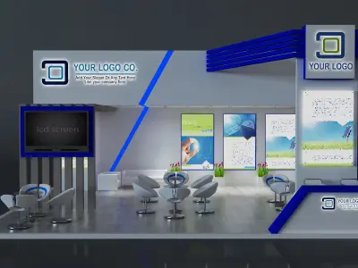  Booth Exhibition Stand a672d 3D model