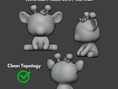 Giraffe Plushie Cartoon Chibi PBR Low-poly 3D model