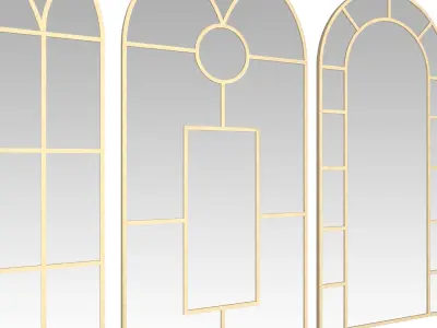 mirror02 three arched window mirrors 3D model