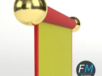 Small medieval banner 3D model