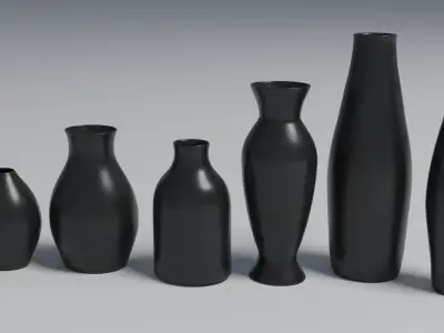 Modern Decorative Vases Low-poly 3D model Low-poly 3D model